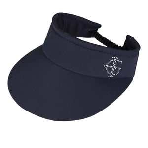 Island Green Womens/Ladies Diamante Logo Golf Sun Visor (Navy)