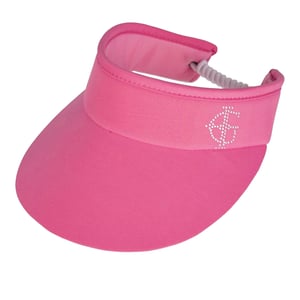 Island Green Womens/Ladies Diamante Logo Golf Sun Visor (Pink)