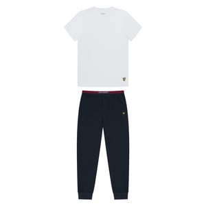 Lyle & Scott Jongens lange pyjamaset (Wit/Zwaar)