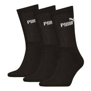 Puma Unisex Adult Crew Socks (Pack of 3) (Black)