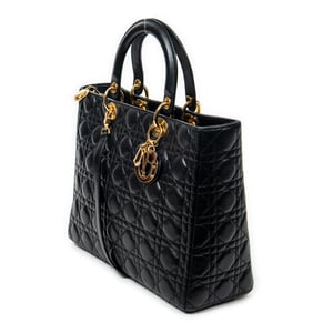 Large Lady Dior Zip Shoulder Bag