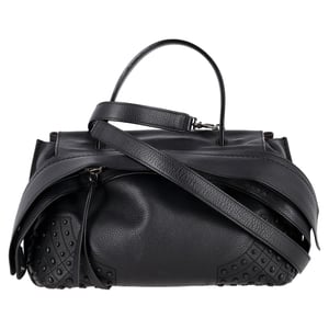 Tod's Wave Handtas met Top Handvat in Zwart Leer