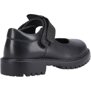 Hush Puppies Astrid Bow Meisjes Zwart Leren Schoenen
