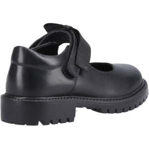 Hush Puppies Astrid Bow Meisjes Zwart Leren Schoenen