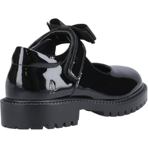 Hush Puppies Astrid Bow Meisjes Zwart Leren Schoenen