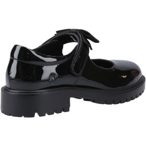 Hush Puppies Astrid Bow Meisjes Zwart Leren Schoenen