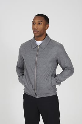Grey Harrington Style Zip Through Jacket