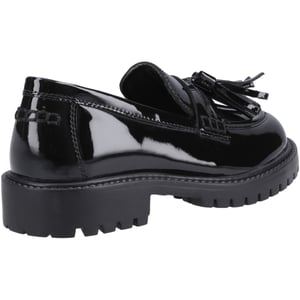 Hush Puppies Abigail Patent Senior Flickors Svarta Mockasiner I Läder