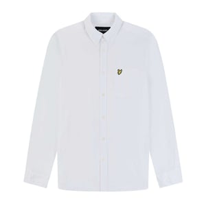 Lyle & Scott Heren Knoop-overhemd Katoen Linnen (Wit)