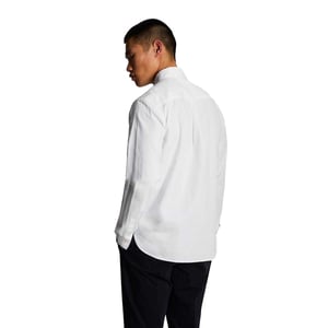 Lyle & Scott Heren Knoop-overhemd Katoen Linnen (Wit)