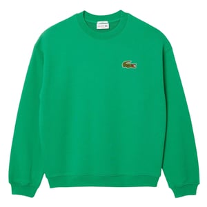 Lacoste Unisex Fleece Loose Fit Sweatshirt met accenten voor volwassenen (Groen)