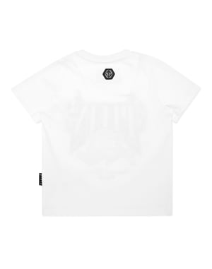 T-shirt med rund hals, strass, Racing Club
