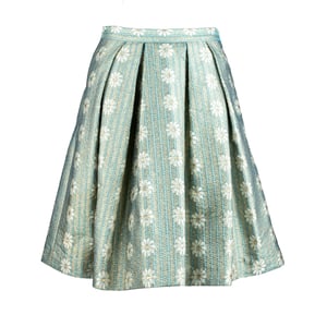 Red Valentino Jacquard Plissé Mini A-Lijn Rok - '10s