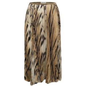 Roberto Cavalli chiffon-tule met luipaardprint geplooide rok-'00s