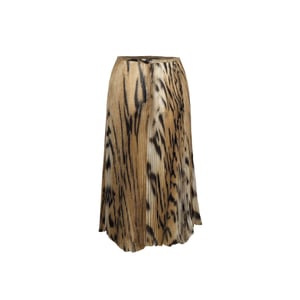 Roberto Cavalli chiffon-tule met luipaardprint geplooide rok-'00s