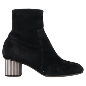 Ferragamo Catania Ankle Stretch Boots in Black Suede