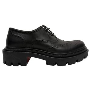 Christian Louboutin College Derby Shoes in Black Calf Leather
