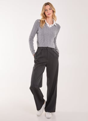 Knitted Jumper with Shirt Detail