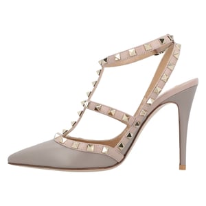 Valentino Garavani Bruine Leren Rockstud Hakken