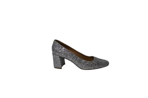 Mansur Gavriel Glittered Pumps in Silver Leather