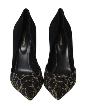 Sergio Rossi Animal Print Embedded Pumps in Multicolor Crystal