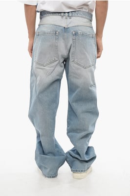 Lösa jeans med kontrasterande detaljer 26 cm i blått