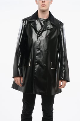 MM4 MM14 Vattentät Trenchcoat med sammetskrage i svart