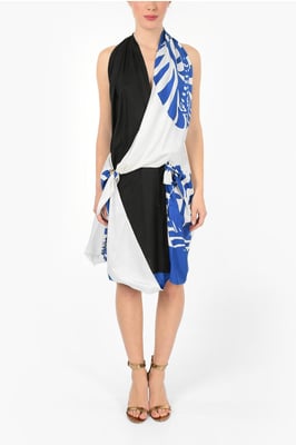 Draperad ZEBRA Halterneck-klänning i blått
