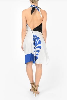Draperad ZEBRA Halterneck-klänning i blått
