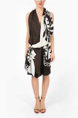Draperad ZEBRA Halterneck-klänning i brunt