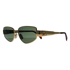 Celine Cat Eye Womens Shiny Endura Gold Green Metal Triomphe CL40293U
