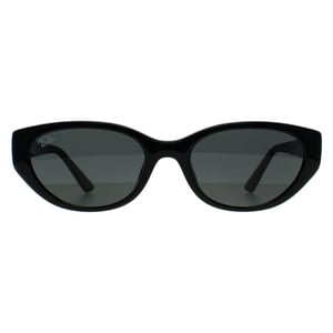 Ray-Ban Oval Womens Polished Black Dark Grey RB4457D Bio Based