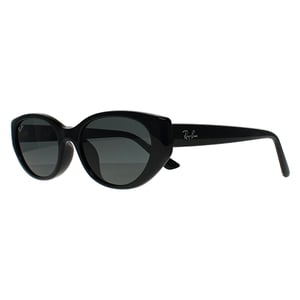 Ray-Ban Oval Womens Polished Black Dark Grey RB4457D Bio Based