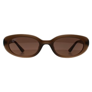 Ray-Ban Oval Womens Matte Opal Brown Dark Brown RB4441D Bio Based