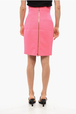Dubbelknäppt designad ulllonguette i rosa
