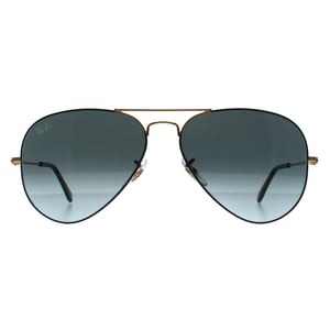 Ray-Ban Aviator Unisex Polished Black On Arista Blue Vintage Gradient Black Aviator 3025