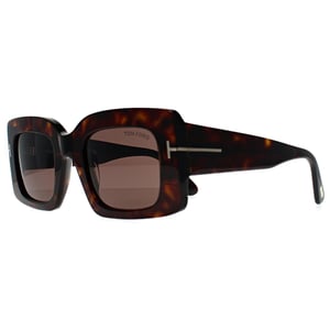Tom Ford Brigitta FT1188 52E glanzend donker havana lichtbruin zonnebril