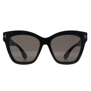 Tom Ford Elvira FT1217 01A glanzend zwartgrijs met lichte spiegel zonnebril