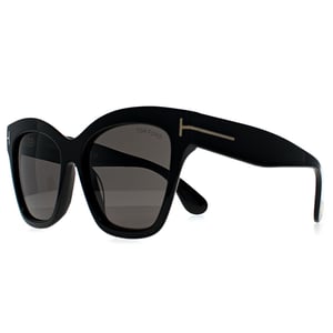 Tom Ford Elvira FT1217 01A glanzend zwartgrijs met lichte spiegel zonnebril