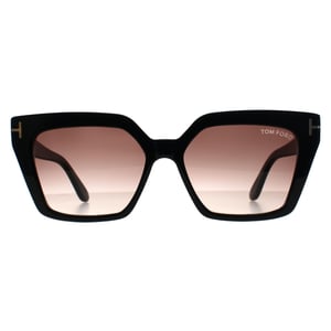 Tom Ford Cat Eye Womens Shiny Black Purple Brown Gradient Winona FT1030