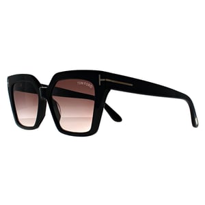 Tom Ford Cat Eye Womens Shiny Black Purple Brown Gradient Winona FT1030