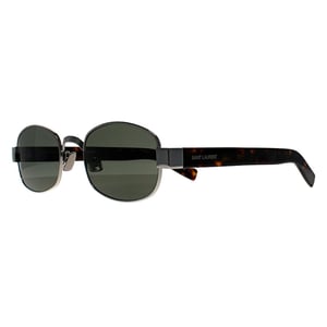 Saint Laurent Oval Unisex Silver Havana Grey SL 706