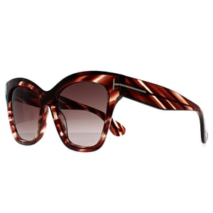 Tom Ford Elvira FT1217 55T gekleurde zonnebril havana bordeaux gradiënt