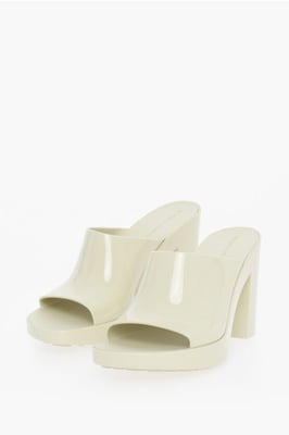GLEAM Sandaler med klack i gummi, 10 cm, vitt