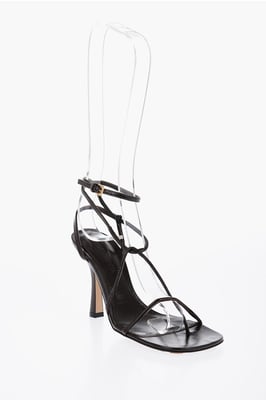 Läder THE LINE Mules 9cm i brunt
