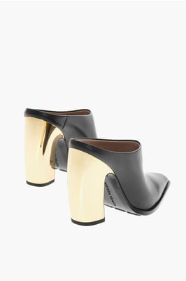 Metallklackade TOKYO Lädermuffar 11 cm i Svart