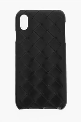 Vävt läderfodral till iPhone XS MAX i svart
