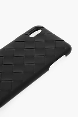 Vävt läderfodral till iPhone XS MAX i svart