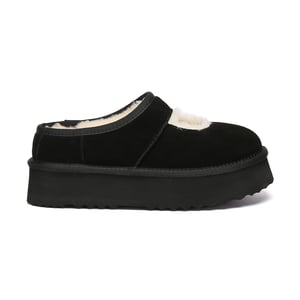 EVER AU Australia Women Plumed Ankle Platform Slippers