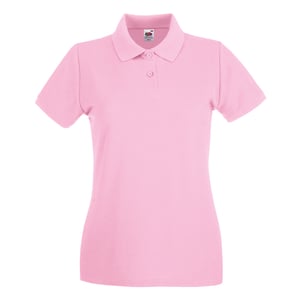 Fruit of the Loom Womens/Ladies Premium Cotton Pique Lady Fit Polo Shirt (Light Pink)